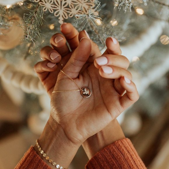 December Holly Birth Flower Minimal Charm Necklace - Picture 2 of 16